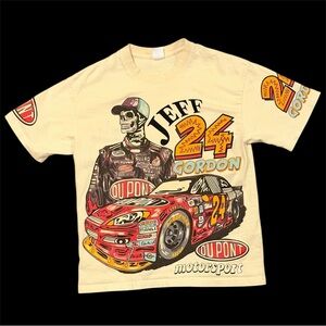 NASCAR 100% Cotton Jeff Gordon No. 24 DuPont Skeleton Graphic TShirt
